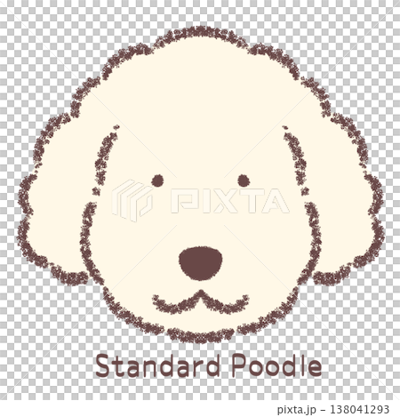 スタンダードプードルの顔アイコン-名前入り 138041293