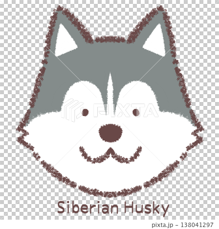 シベリアンハスキーの顔アイコン-名前入り 138041297