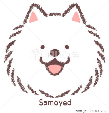サモエドの顔アイコン-名前入り 138041299