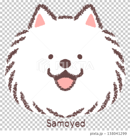 サモエドの顔アイコン-名前入り 138041299
