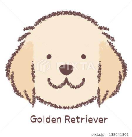 ゴールデンレトリバーの顔アイコン-名前入り 138041301