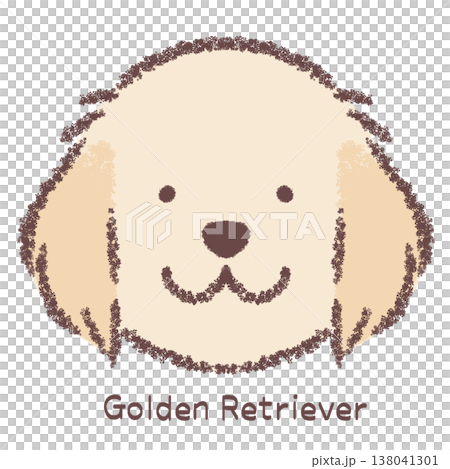 ゴールデンレトリバーの顔アイコン-名前入り 138041301