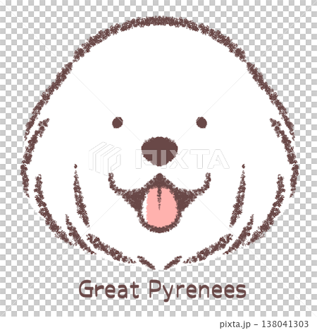 グレートピレニーズの顔アイコン-名前入り 138041303