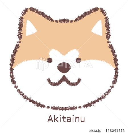 秋田犬の顔アイコン-名前入り 138041313
