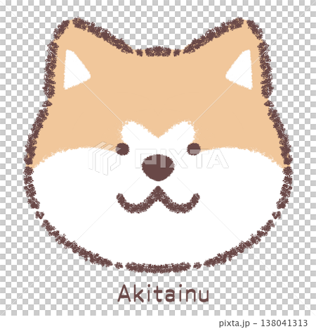 秋田犬の顔アイコン-名前入り 138041313