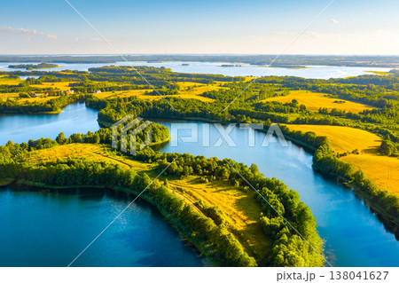 Aerial view of lakes in Narachanski National Park, Belarus Aerial view of lakes in Narachanski National Park, Belarus 138041627