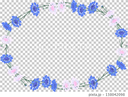 Cornflower circular frame | Natural floral round frame vector material (transparent) Cornflower circular frame | Natural floral round frame vector material (transparent) 138042098