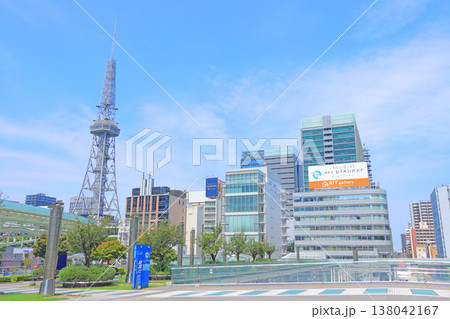 愛知県名古屋市、名古屋テレビ塔と水の宇宙船の風景 愛知県名古屋市、名古屋テレビ塔と水の宇宙船の風景 138042167