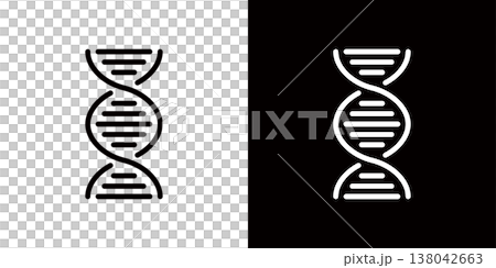 DNAのアイコン,二重螺旋、ヘリックス模型 138042663