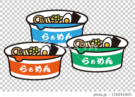 杯麵示意圖。泡麵、速食麵、緊急食品原料。 138042805