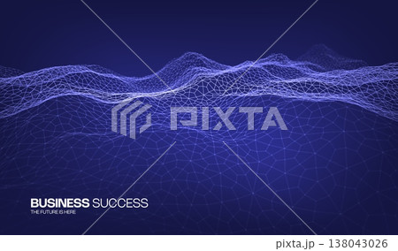 Digital technology ai abstract business blue background for future science and data banner concept. Network connection flow design for cyberspace and big data presentation. 138043026