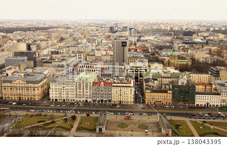 WARSAW, POLAND - FEBRUARY 23, 2020: Nice view on Warsaw, Poland. WARSAW, POLAND - FEBRUARY 23, 2020: Nice view on Warsaw, Poland. 138043395