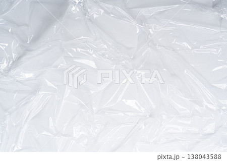 a sheet of crumpled clear plastic a sheet of crumpled clear plastic 138043588