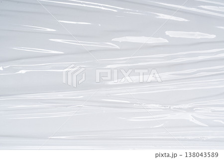 a sheet of crumpled clear plastic a sheet of crumpled clear plastic 138043589