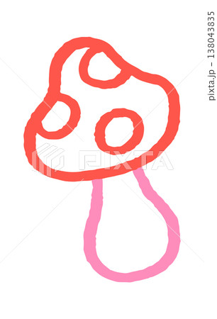 Mushroom with round spots and outline Mushroom with round spots and outline 138043835