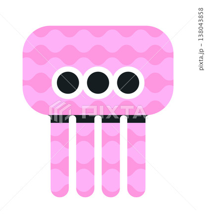 Jellyfish creature with three eyes and four tentacles Jellyfish creature with three eyes and four tentacles 138043858