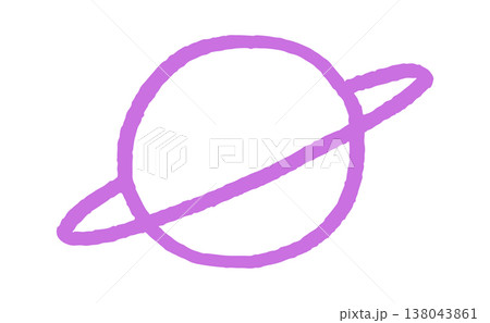 Planet with ring sketched as rough circle Planet with ring sketched as rough circle 138043861