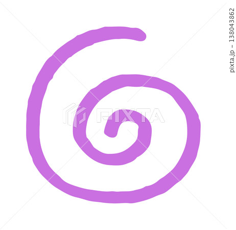 Spiral swirl drawn as rough sketched coil Spiral swirl drawn as rough sketched coil 138043862