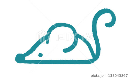 Mouse profile with pointed snout and tail 138043867