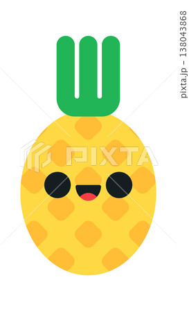 Pineapple character with round eyes and crown Pineapple character with round eyes and crown 138043868
