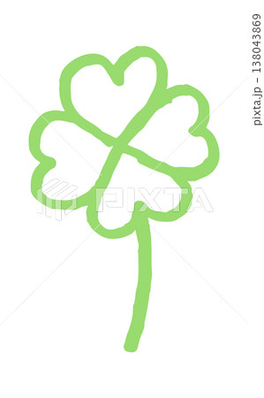 Clover with four heart-shaped leaves sketch 138043869