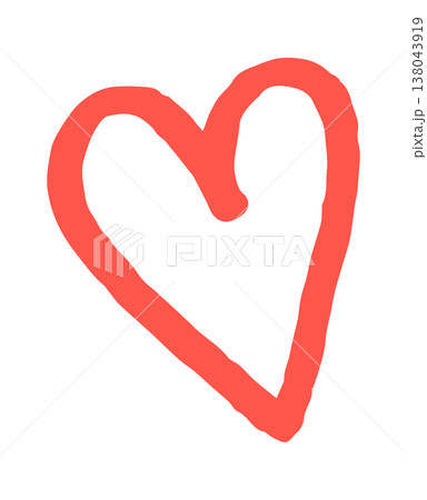 Heart outline in loose brush stroke Heart outline in loose brush stroke 138043919