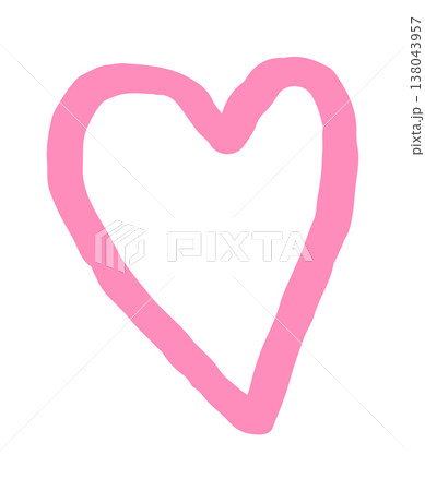 Heart contour sketched as loose hand drawn Heart contour sketched as loose hand drawn 138043957