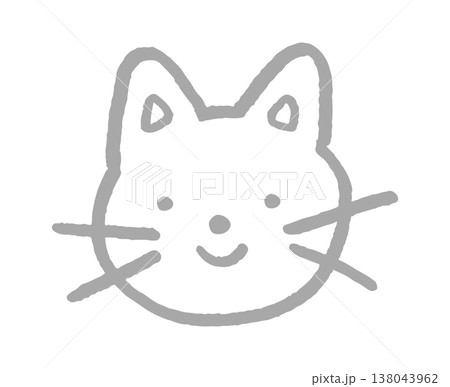 Cat face sketch round muzzle whisker Cat face sketch round muzzle whisker 138043962