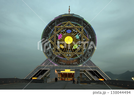 Ferris wheel on a sky as a background, Ashkhabad. Turkmenistan. Ferris wheel on a sky as a background, Ashkhabad. Turkmenistan. 138044494