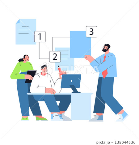 Vector illustration of three people...のイラスト素材 [138044536] - PIXTA