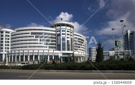 Ashgabat, Turkmenistan - April 6, 2017. Part of the sport complex. 5 th Asian Indoor Games and martial arts, which will be held in Ashgabat (Turkmenistan) in 2017, from September 15 to 24. Ashgabat, Turkmenistan - April 6, 2017. Part of the sport complex. 5 th Asian Indoor Games and martial arts, which will be held in Ashgabat (Turkmenistan) in 2017, from September 15 to 24. 138044609