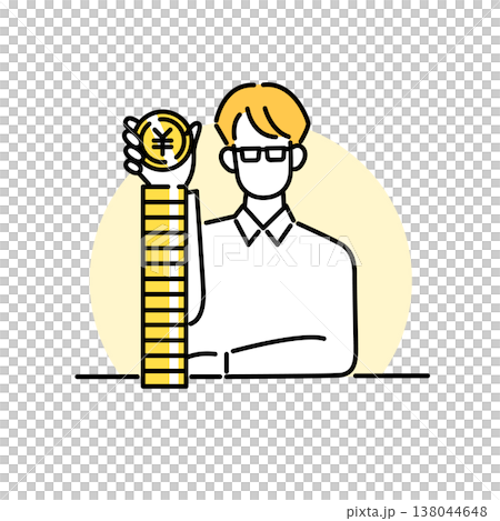 Man accumulating money 138044648