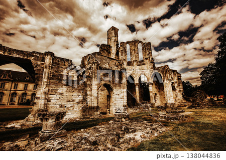 ruins of Chaalis abbey, Chaalis, France ruins of Chaalis abbey, Chaalis, France 138044836