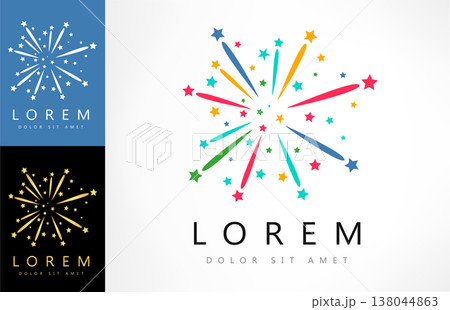 fireworks and stars logo vector design fireworks and stars logo vector design 138044863