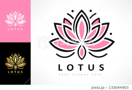 Lotus flower logo vector design 138044903