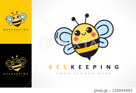 Bee logo vector. Beekeeping design. Insect illustration 138044965