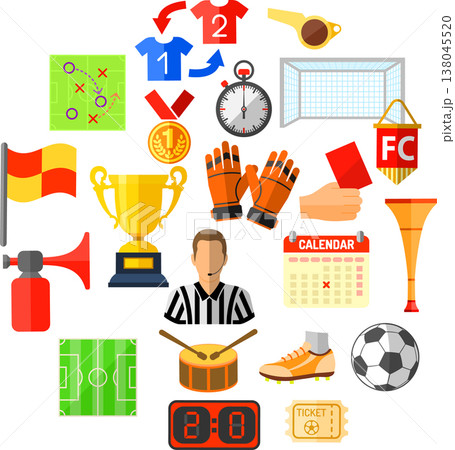 Soccer Flat Icon Concept Soccer Flat Icon Concept 138045520