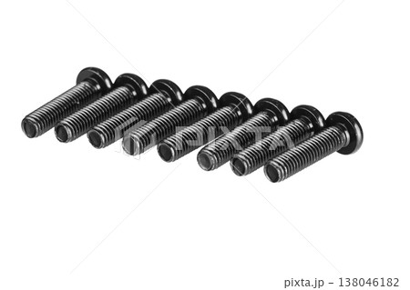 hex socket head screw in black color on isolated white background 138046182