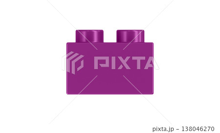 Dark Purple Plastic Building Block Isolated On White Background 138046270