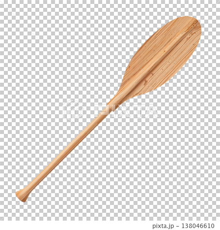 Wooden Paddle Used for Rowing in a Boat Before a Journey on a Lake During Daylight Hours Wooden Paddle Used for Rowing in a Boat Before a Journey on a Lake During Daylight Hours 138046610