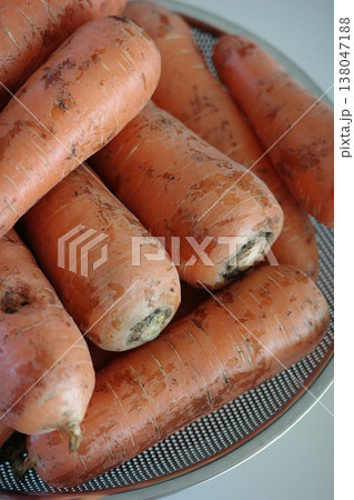 very fresh organic carrots bunch 138047188