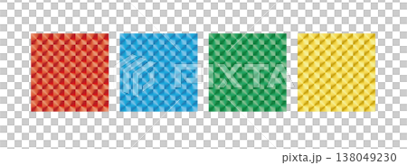 ホログラム 背景素材 4色セット メタリック キラキラ 格子柄 テクスチャ（赤・青・緑・黄） 138049230