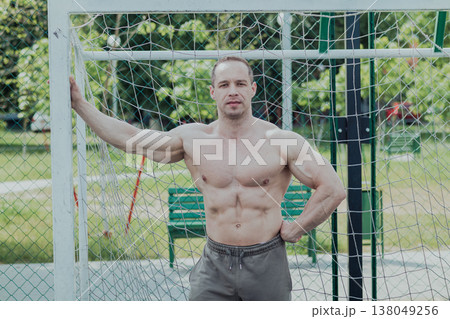 A CrossFit man poses for the camera on a sports 138049256