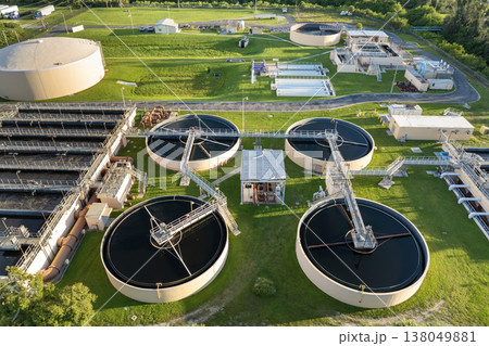 Water treatment facility for processing and purification of water from natural sources, removing contaminants to produce clean, safe water for public consumption and environmental use Water treatment facility for processing and purification of water from natural sources, removing contaminants to produce clean, safe water for public consumption and environmental use 138049881