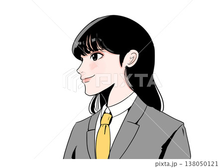 自信に満ちた制服姿の女子学生の横顔 自信に満ちた制服姿の女子学生の横顔 138050121