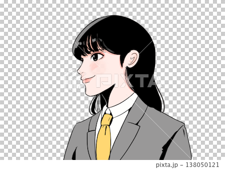 自信に満ちた制服姿の女子学生の横顔 自信に満ちた制服姿の女子学生の横顔 138050121