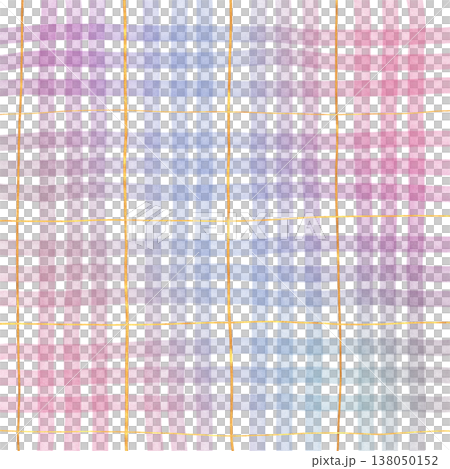 Gold Line Pink Purple Gradient Plaid Gingham Madras Check Hand Drawn Background Pattern Overlay 138050152