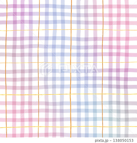 Gold Line Pink Purple Gradient Plaid Gingham Madras Check Hand Drawn Background Pattern Overlay Gold Line Pink Purple Gradient Plaid Gingham Madras Check Hand Drawn Background Pattern Overlay 138050153