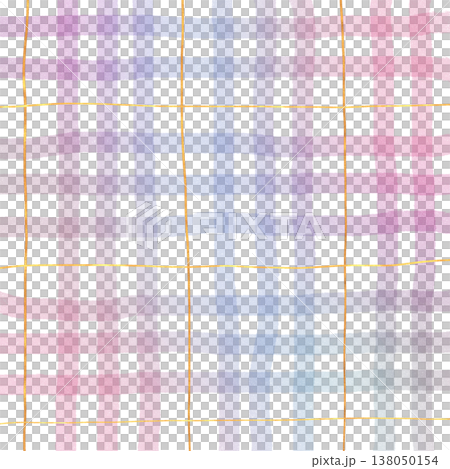 Gold Line Pink Purple Gradient Plaid Gingham Madras Check Hand Drawn Background Pattern Overlay 138050154
