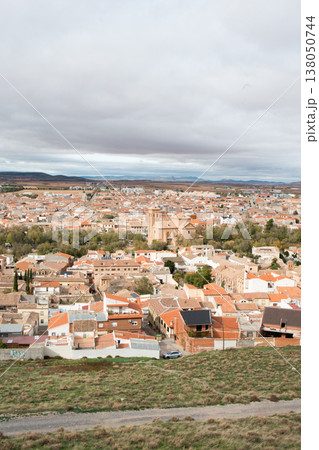 Aerial view of Consuegra, with Church of San Juan Bautista Aerial view of Consuegra, with Church of San Juan Bautista 138050744
